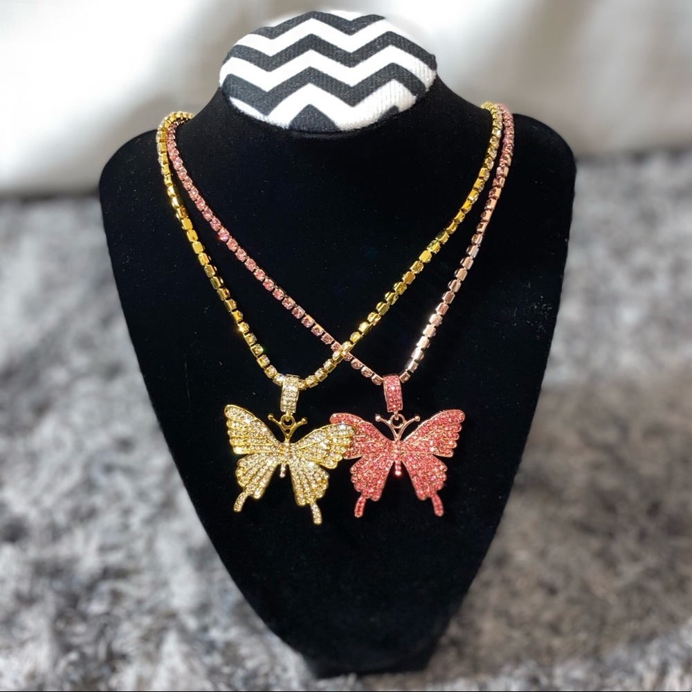 Pink Butterfly necklace